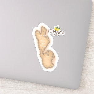 Adesivo mapa da grécia ithaca