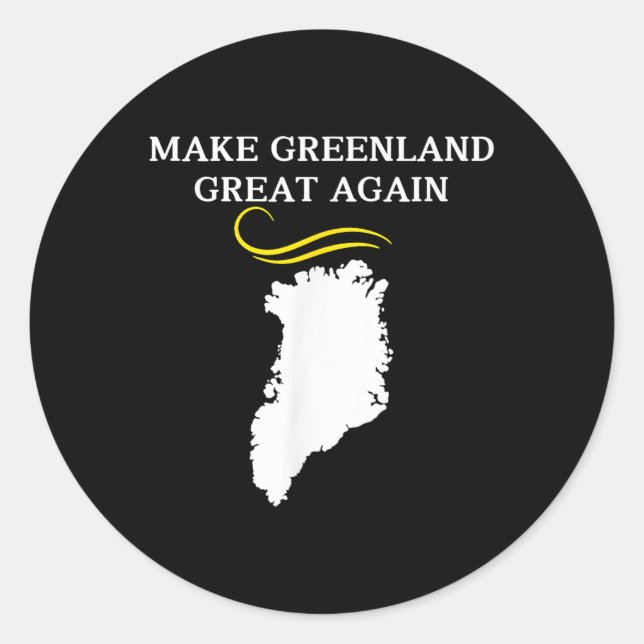Adesivo Mapa da Groenlândia com Cabelo Trump (Frente)