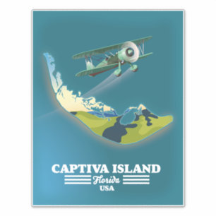 Adesivo Mapa da Ilha Captiva Flórida EUA
