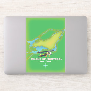 Adesivo Mapa da Ilha de Montreal Canadá