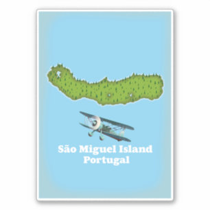 Adesivo Mapa da Ilha de São Miguel Portugal
