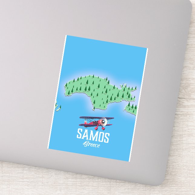 Adesivo Mapa da ilha grega de Samos (Detalhe)