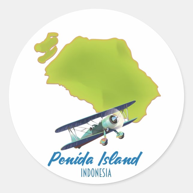 Adesivo Mapa da ilha Penida (Frente)