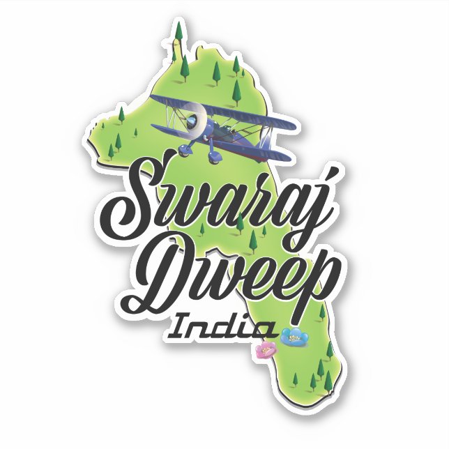 Adesivo Mapa da Índia Swaraj Dweep (Frente)