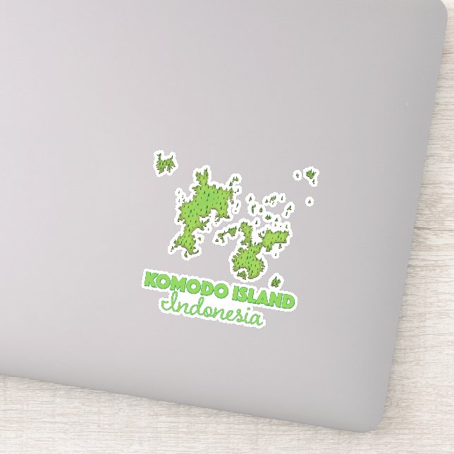 Adesivo Mapa da Indonésia da Ilha Komodo (Detalhe)