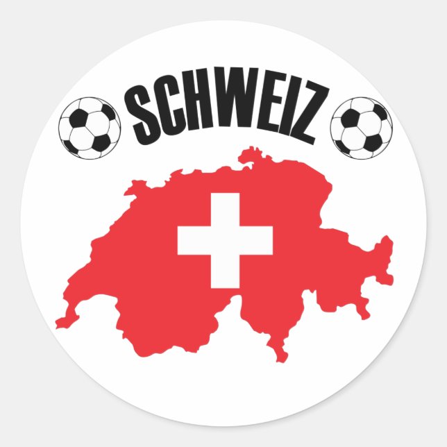 Adesivo Mapa da Suiça do Futebol Schweiz (Frente)