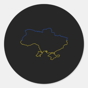 Adesivo Mapa da Ucrânia com cores azul e amarelo Ucrânia