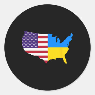 Adesivo Mapa da Ucrânia EUA Bandeira ucraniana América Ucr
