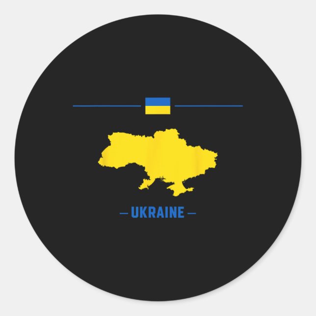 Adesivo Mapa da Ucrânia Isolado com Bandeira e Nome da  (Frente)