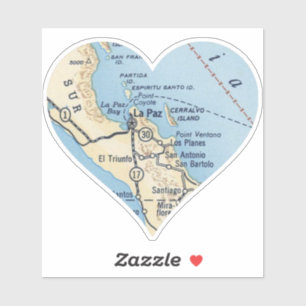 Adesivo Mapa da Vintage da La Paz MX