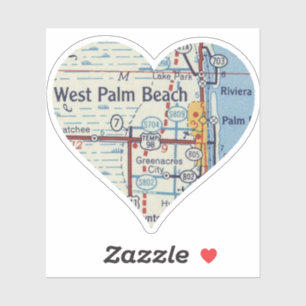 Adesivo Mapa da Vintage em West Palm Beach