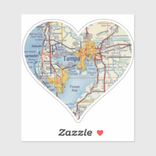 Adesivo Mapa da Vintage Tampa FL