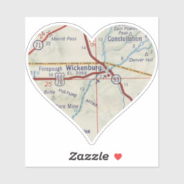 Adesivo Mapa da Vintagem da Arizona de Wickenburg