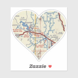 Adesivo Mapa da Vintagem de Guernsey Wyoming