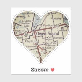 Adesivo Mapa da Vintagem do Owen Sound
