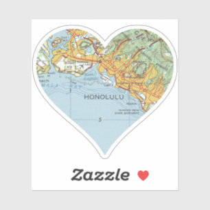 Adesivo Mapa da Vintagem Honolulu