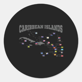 Adesivo Mapa das Ilhas Caribes Caribe Sinalizadores das Ín