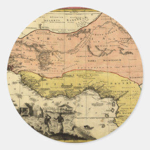 Adesivo Mapa de 1743 África ocidental
