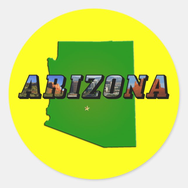 Adesivo Mapa de arizonas e Texto de Imagem (Frente)