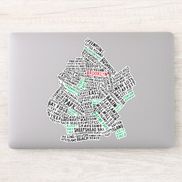 Adesivo Mapa de Arte do Brooklyn Nova Iorque