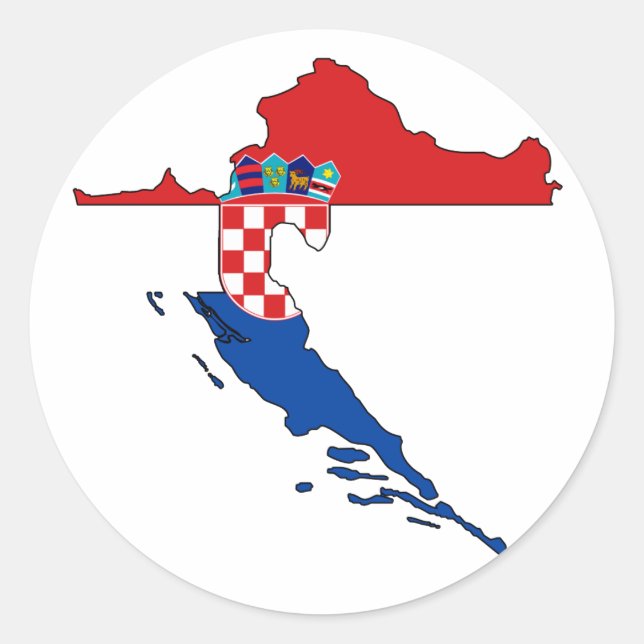 Adesivo Mapa de bandeira da Croácia (Frente)