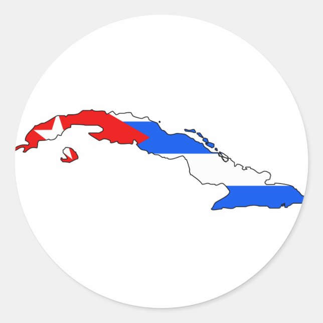 Adesivo Mapa de bandeira de Cuba (Frente)