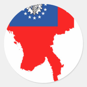 Adesivo Mapa de bandeira de Mianmar