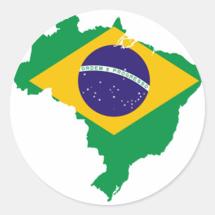 Adesivo mapa de bandeira do brasil