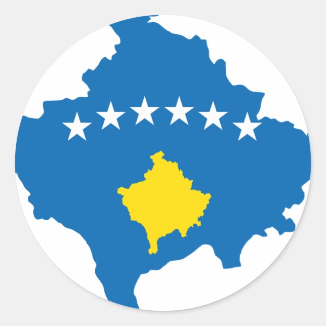 Adesivo Mapa de bandeira do Kosovo (Frente)