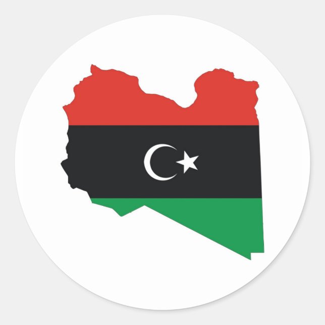 Adesivo mapa de bandeira do país da líbia (Frente)
