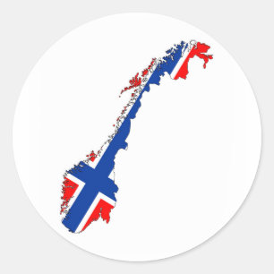Adesivo mapa de bandeira do país da noruega