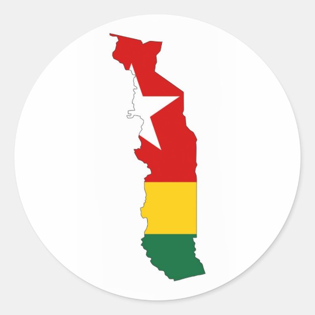 Adesivo mapa de bandeira do país togo (Frente)