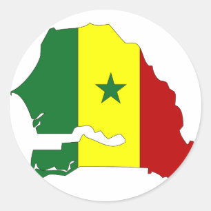 Adesivo Mapa de bandeira do Senegal