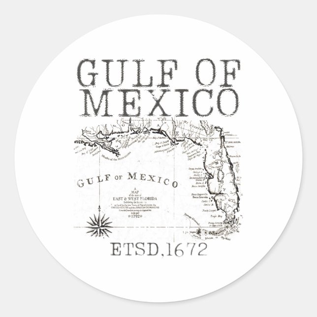 Adesivo Mapa De Bandeiras Do Golfo Do México, Funny Améric (Frente)