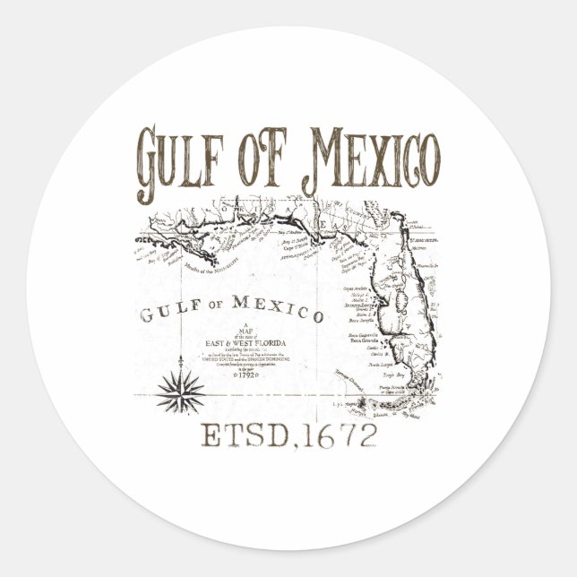 Adesivo Mapa De Bandeiras Do Golfo Do México, Funny Améric (Frente)