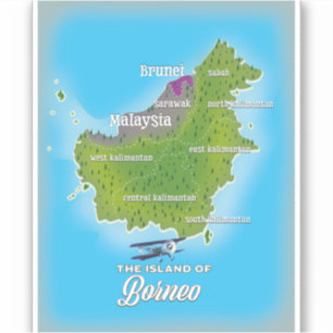 Adesivo Mapa de Bornéu