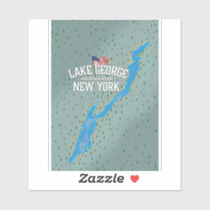 Adesivo Mapa de George New York do lago