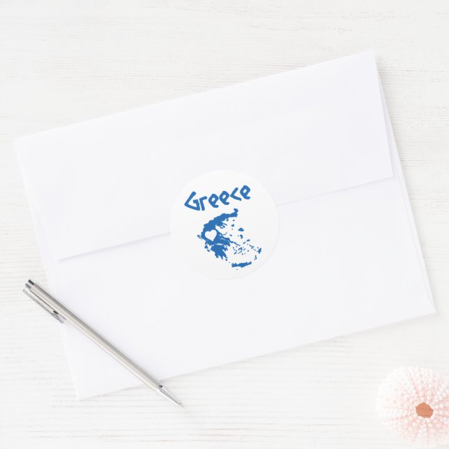 Adesivo Mapa de Grécias Azul e Branco (Envelope)