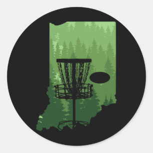 Adesivo Mapa de Indiana Disc Golf Frisbees para Jogadores