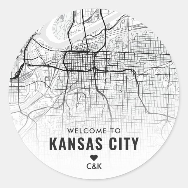 Adesivo Mapa de Kansas City | Boas-vindas (Frente)