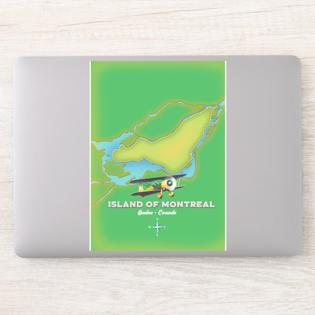 Adesivo Mapa de Montreal do Canadá (Computador)