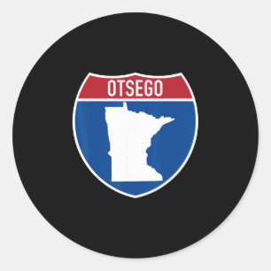 Adesivo Mapa de Otsego Minnesota Sinal de Estrada Intermun