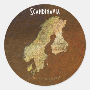 Adesivo Mapa de SCANDINAVIA sobre os Stickers BG da Pedra 