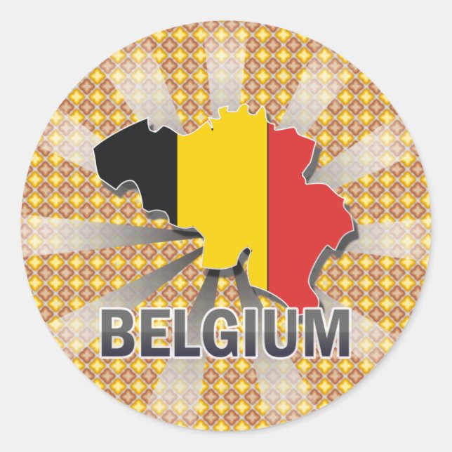 Adesivo Mapa de Sinalizador da Bélgica 2.0 (Frente)