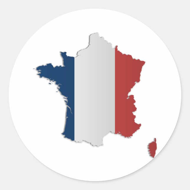 Adesivo Mapa de Sinalizador da França (Frente)