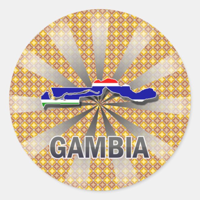 Adesivo Mapa de Sinalizador da Gâmbia 2.0 (Frente)