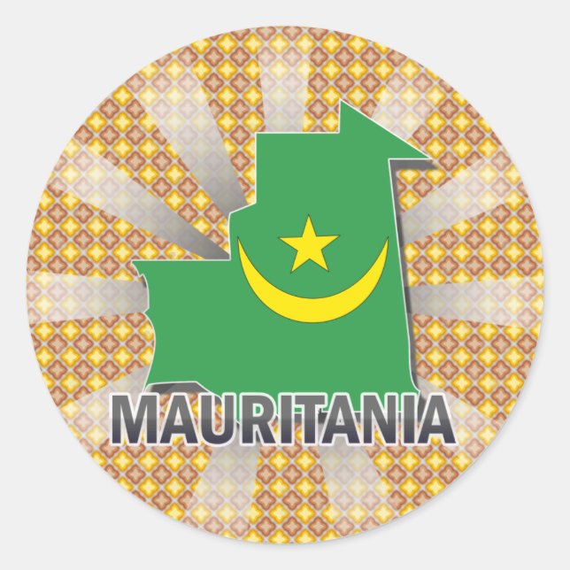 Adesivo Mapa de Sinalizador da Mauritânia 2.0 (Frente)