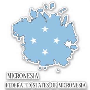 Adesivo Mapa de Sinalizador da Micronésia