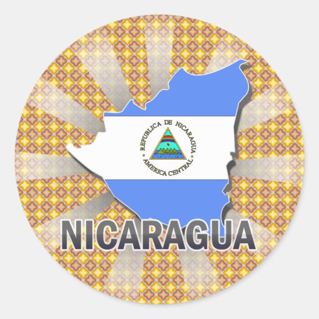 Adesivo Mapa de Sinalizador da Nicarágua 2.0 (Frente)