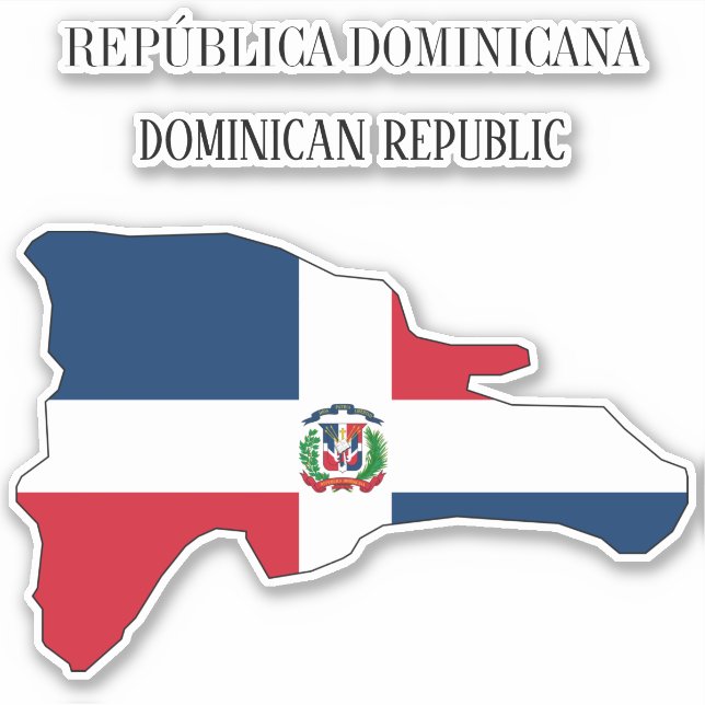 Adesivo Mapa de Sinalizador da República Dominicana (Frente)